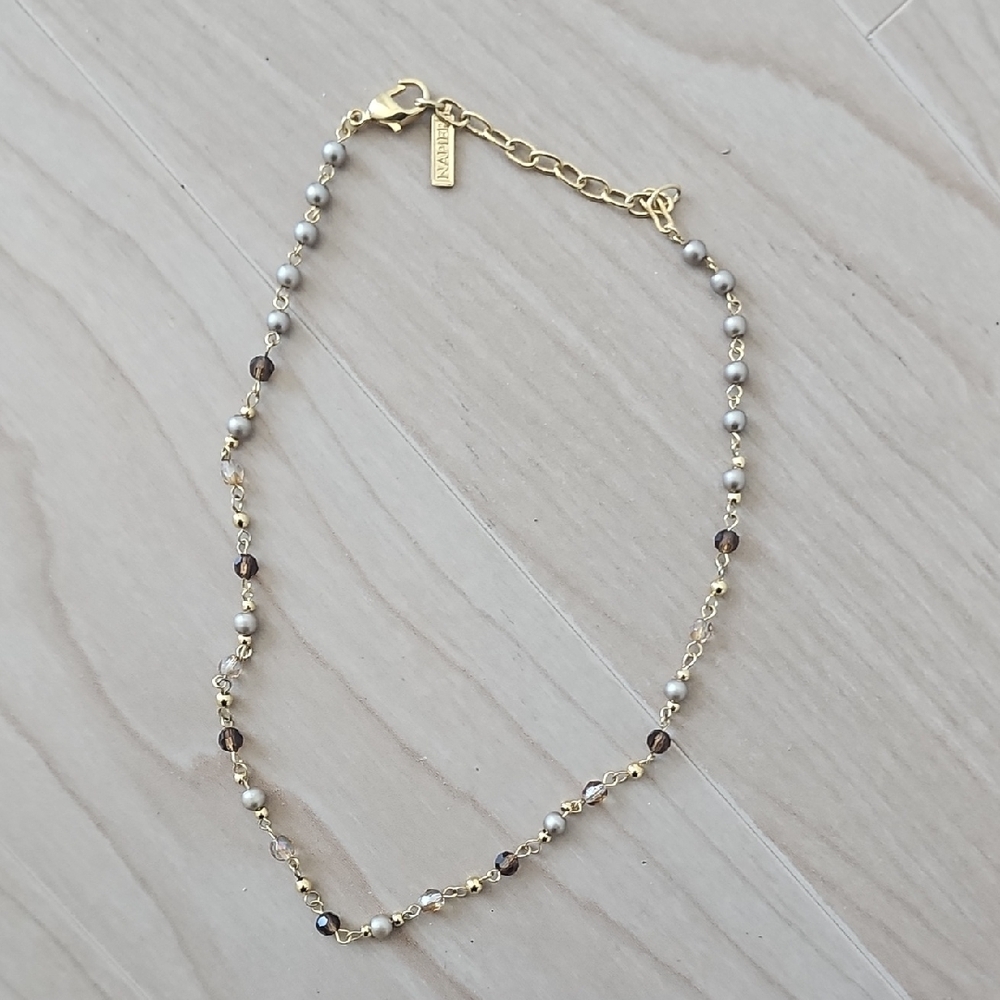 NAPIER Elegant Gold and Silver Beaded Necklace